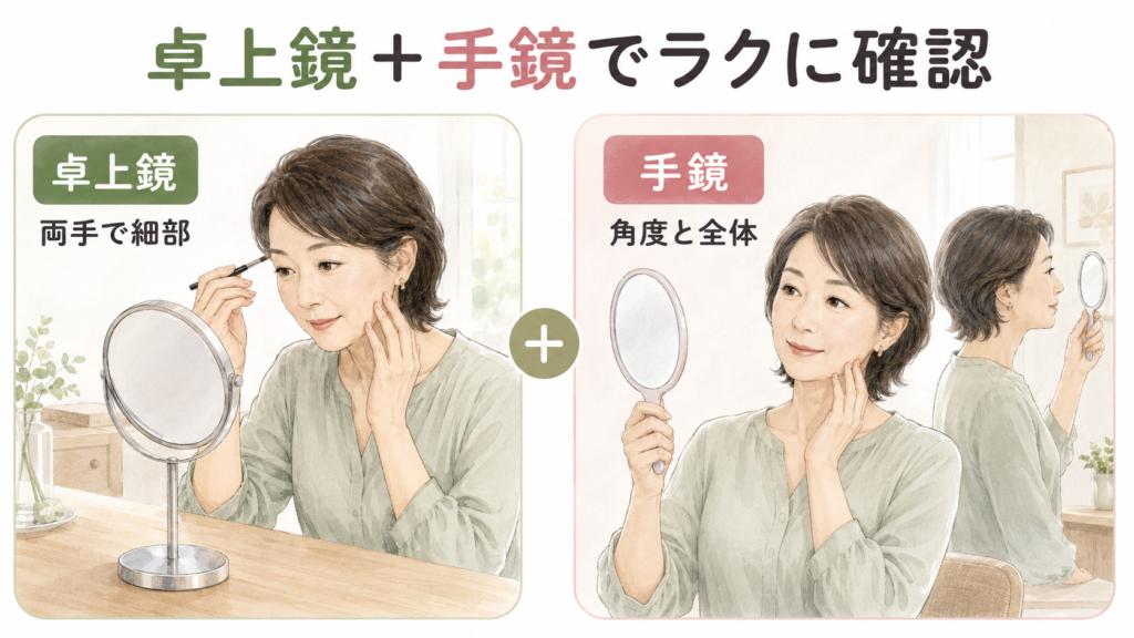 堀内鏡工業 両面スタンドナピュアミラー3倍 AM-18 メイク用拡大鏡